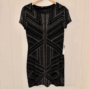 Jump glitter cap sleeve mini dress